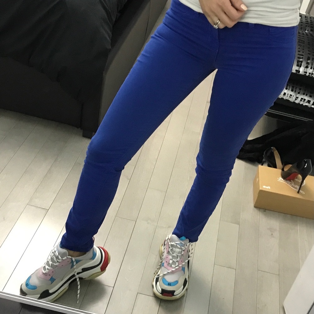 J brand electric blue skinny jeans